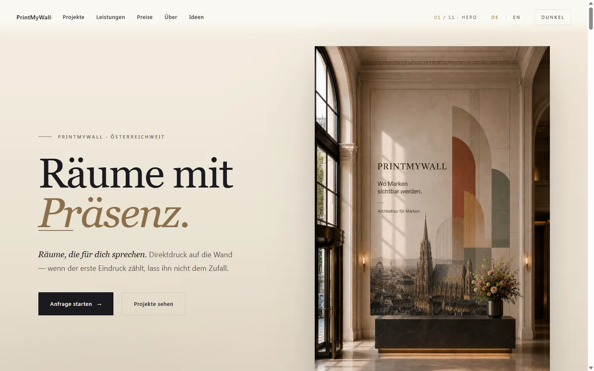 Website von PrintMyWall